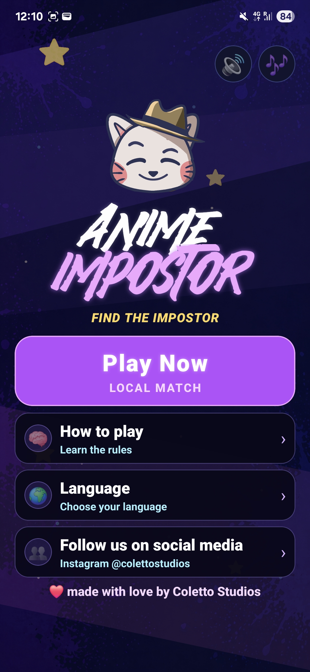 Anime Impostor – Main Menu
